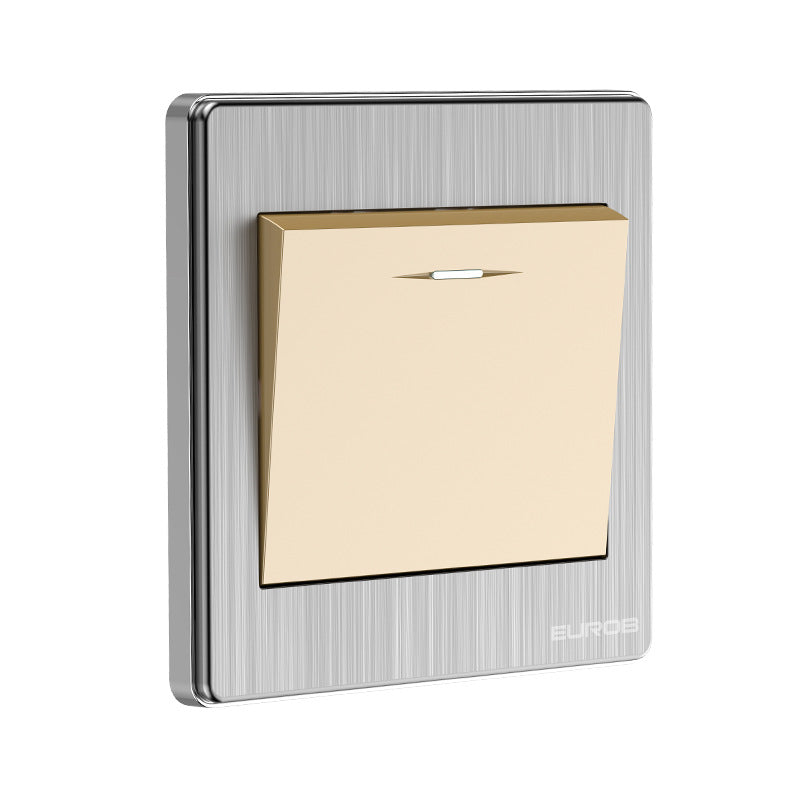 Open switch socket household silver 86 type 5 five-hole plug two or three plug double control wall air conditioner panel