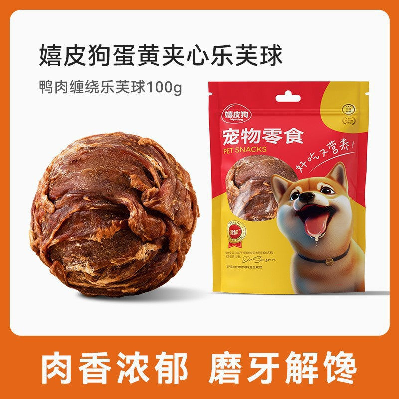 Pet snacks Egg yolk Duck meat sliced jerky Pet Teddy Bi Bear Small and medium-sized dogs Dog training stick Dog snacks