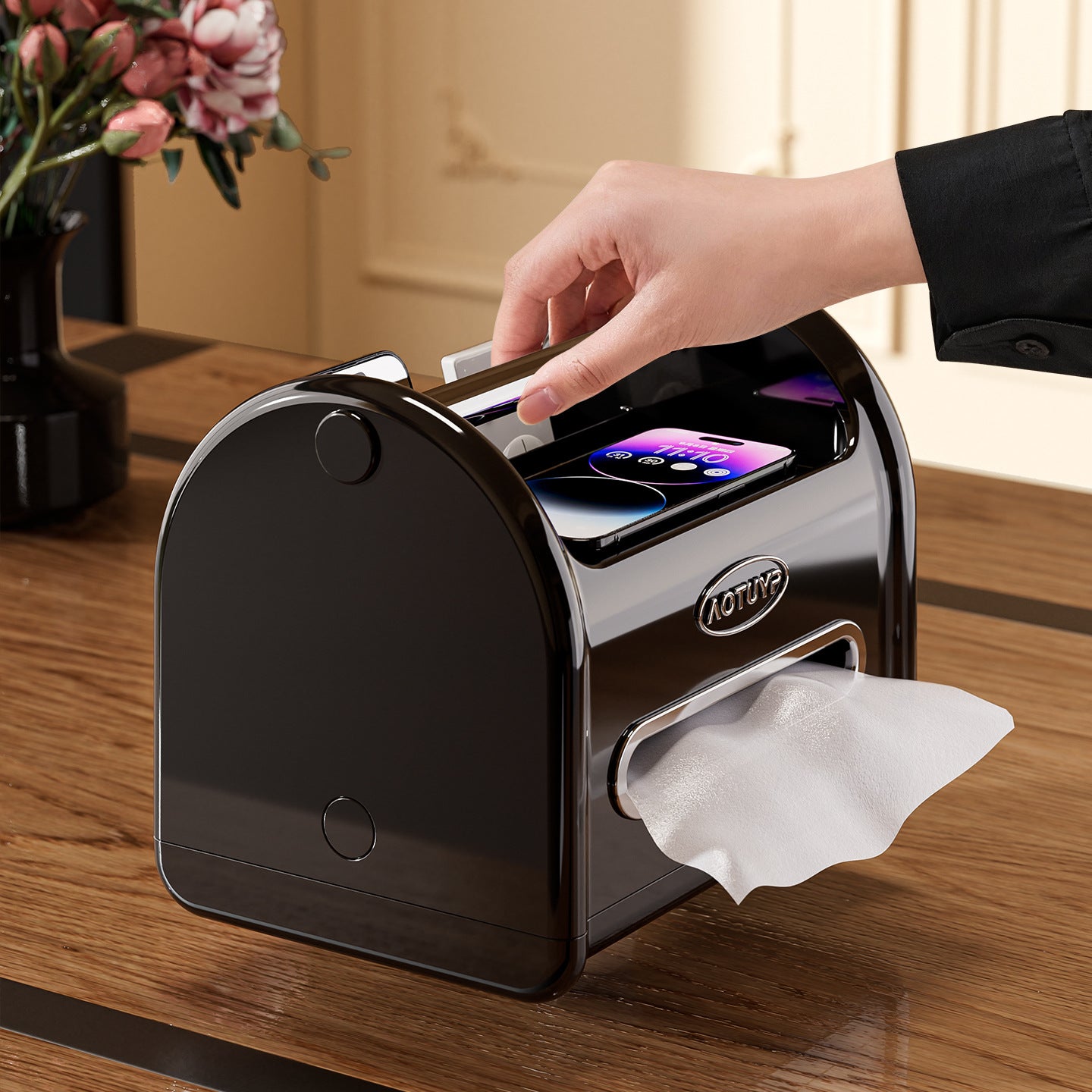 Household living room tissue box ornament remote control storage box creative multi-function light luxury coffee table high value pumping carton