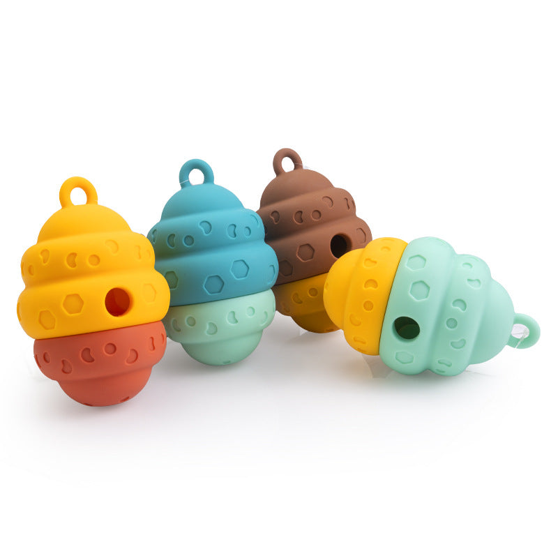 Cross-border new silicone pet slow food toys, pet educational leaks, cat and dog universal gnawing and soothing toys