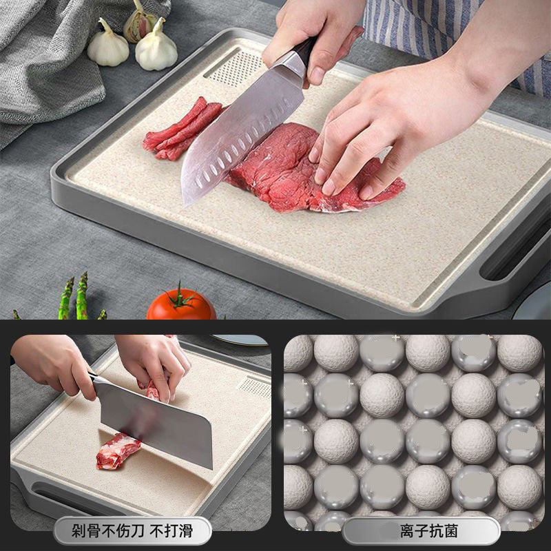 201 cutting board antibacterial household stainless steel double-sided cutting board chopping board kitchen supplies cutting board wheat straw cutting board