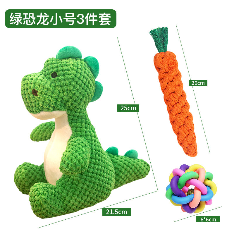Dog toys accompany to relieve boredom, dinosaur vocalization and bite resistance, teddy than bear, small dog supplies, puppies grinding teeth consumes physical strength
