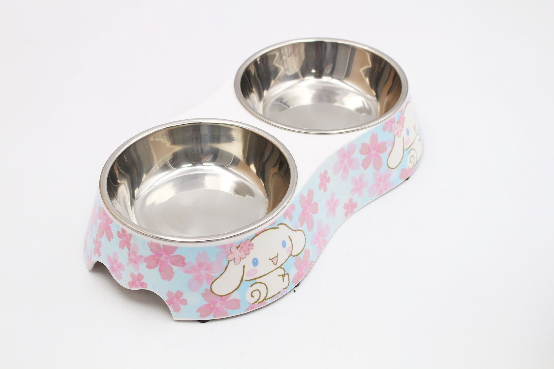Spot wholesale pet melamine double bowl stainless steel food grade material cat dog pet drinking water feeding pet bowl