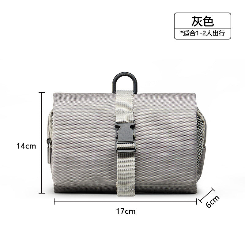 Unprinted Japanese buckle folding toilet bag hook men's business trip toiletries storage bag cosmetic bag