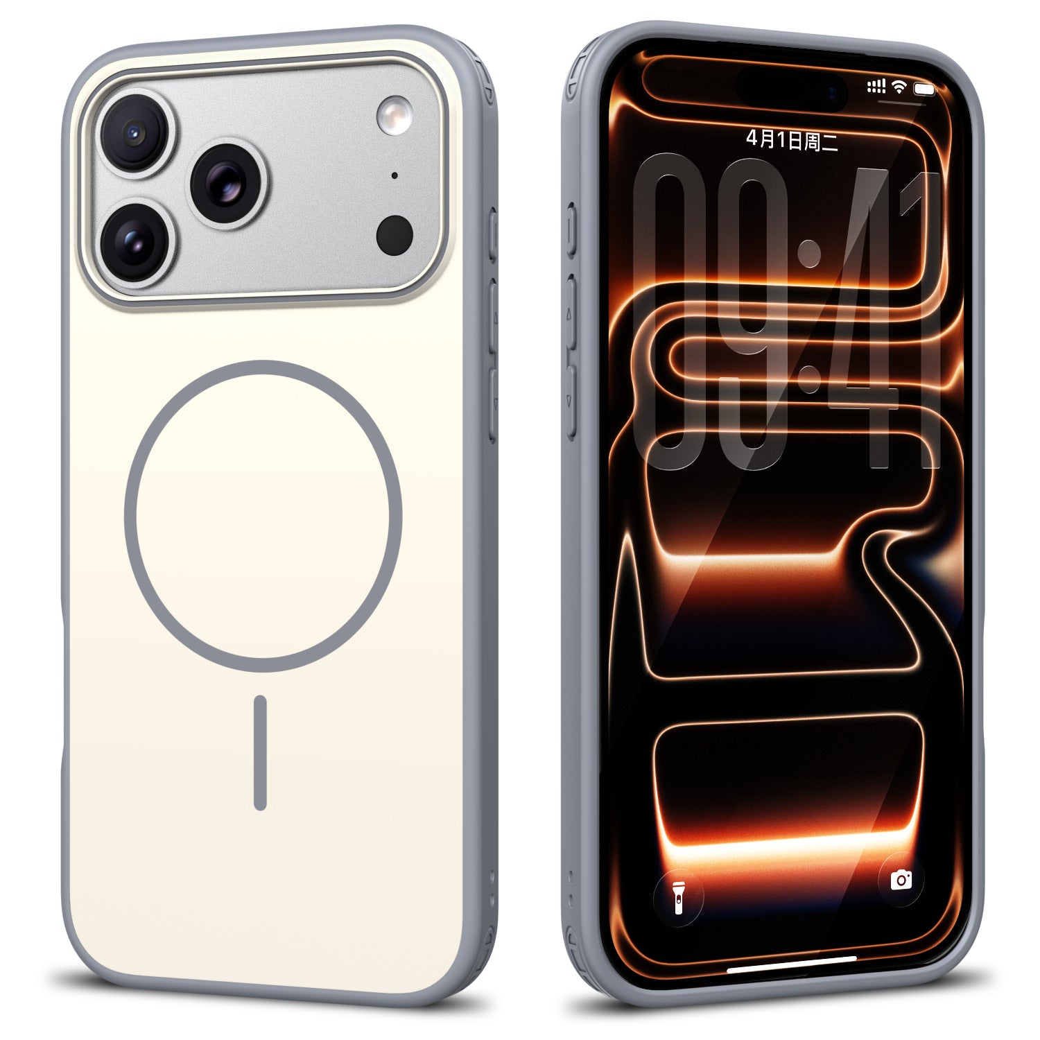 Simple model, suitable for iPhone17Pro magnetic mobile phone case, contrasting color and skin feeling, Apple Air four corners anti-drop protective case.