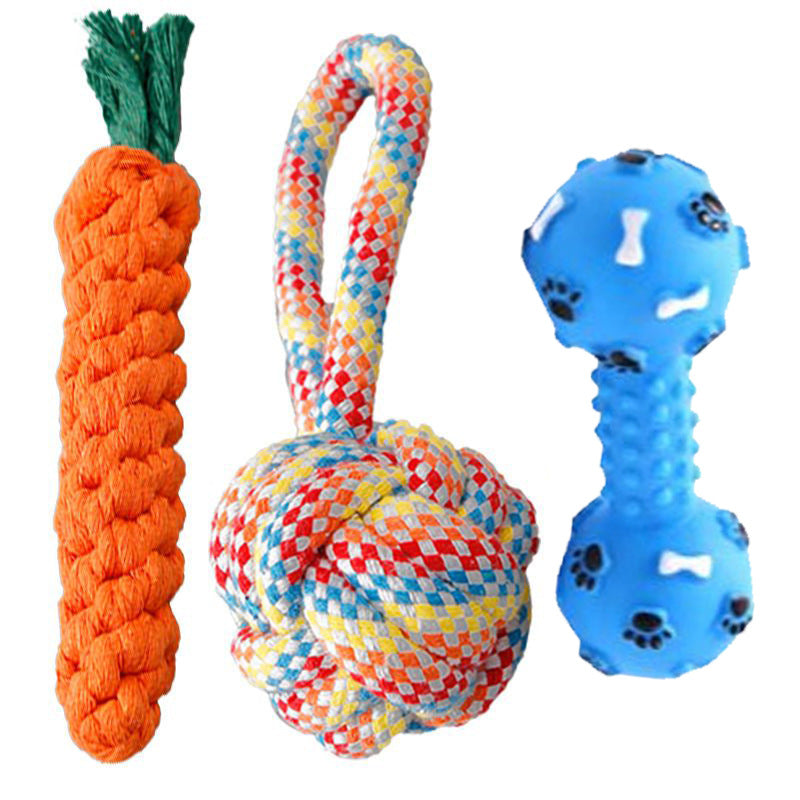 Pet Dog Toys Frisbee Pet Ball Puppy Toys Bite-resistant Knot Self-Hi Carrot Teeth Grinding Toys