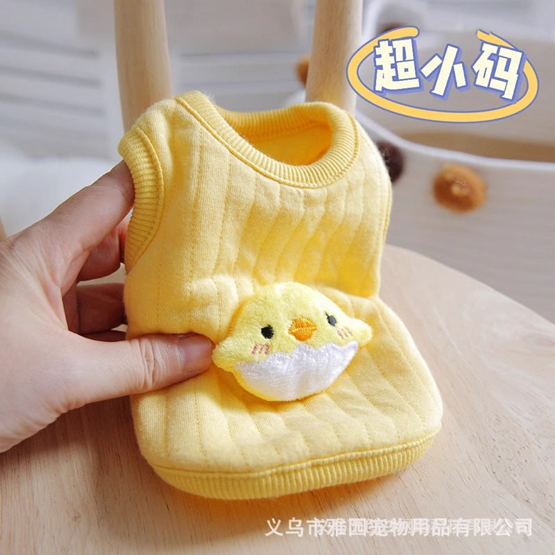 Supersmall kitten puppy dog clothes teddy puppy teacup dog newborn full moon autumn and winter milk dog milk cat vest