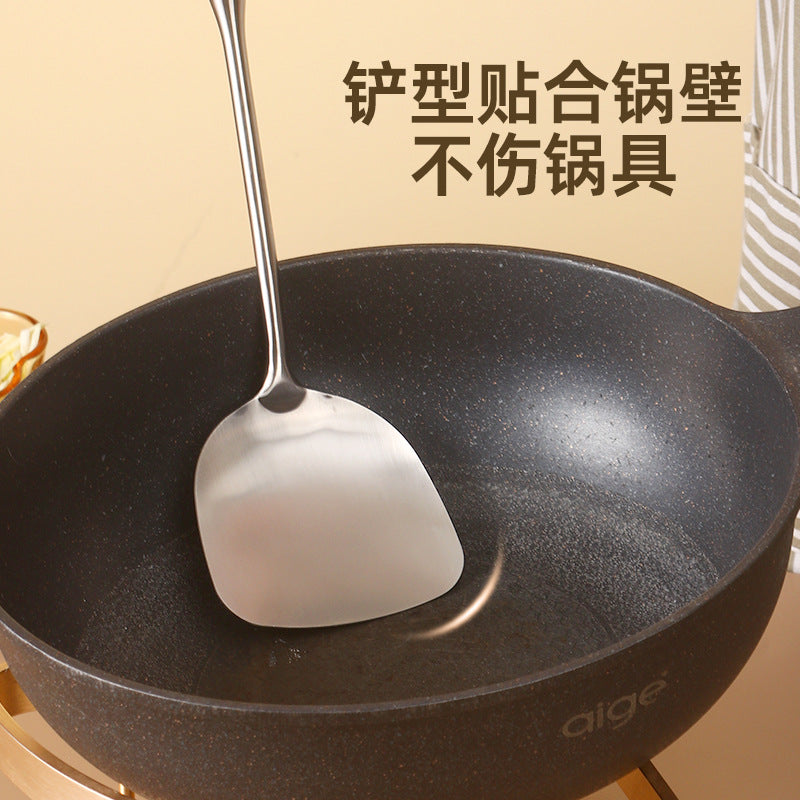 Thickened stainless steel spatula household kitchen spatula stir-fry spoon cooking anti-scalding hot pot spoon kitchen utensils set wholesale