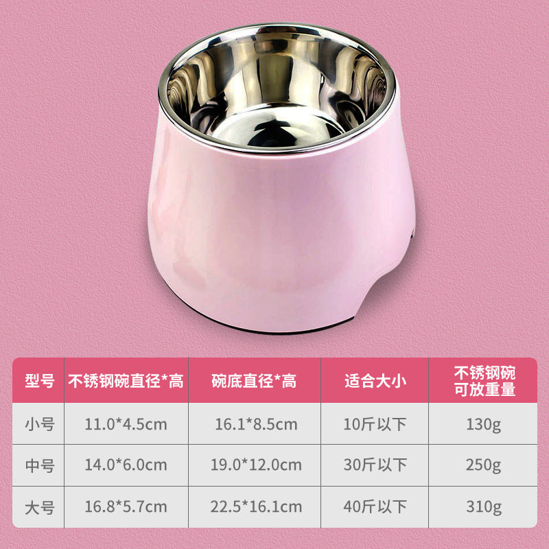 Dog bowl care, pet cervical spine anti-knock, food grade imitation porcelain, universal for cats and dogs, increased capacity, oblique mouth leak-proof