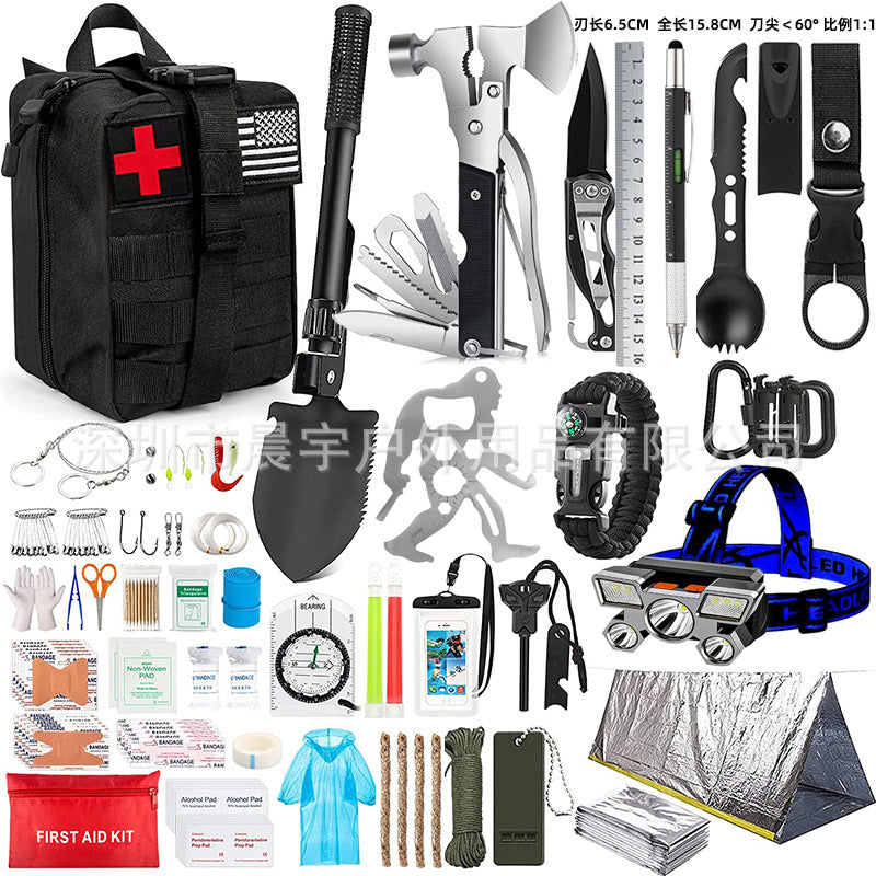 Cross-border Outdoor Products Camping Survival Equipment Survival Tools Set Camping Hiking Multifunctional Emergency Tactical Kit