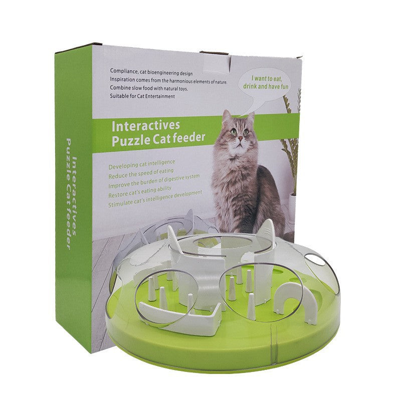 Cross-border pet cat slow food bowl toy cat training puzzle combination pet supplies