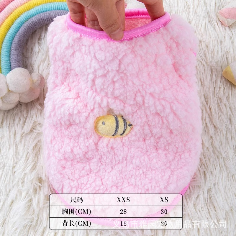 Supersmall kitten puppy dog clothes teddy puppy teacup dog newborn full moon autumn and winter milk dog milk cat vest
