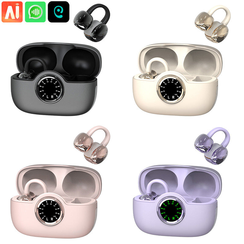 2025 new bluetooth headset wireless ear clip bluetooth headset open long battery life translation headset ear clip