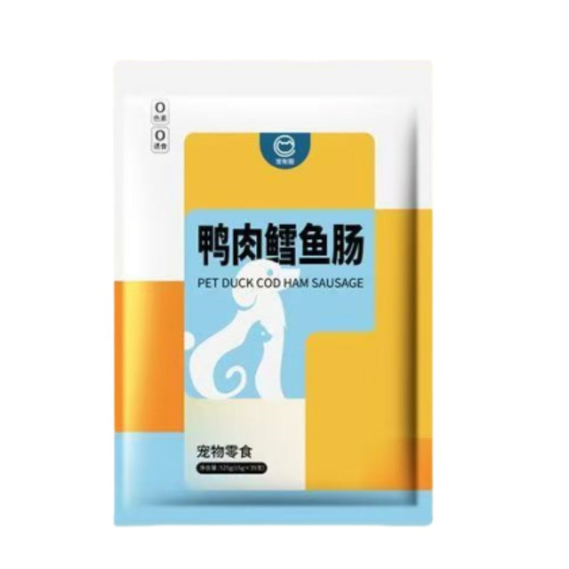 Pet circle duck meat cod ham sausage dog cat pet snack puppy sausage training reward sausage delivery