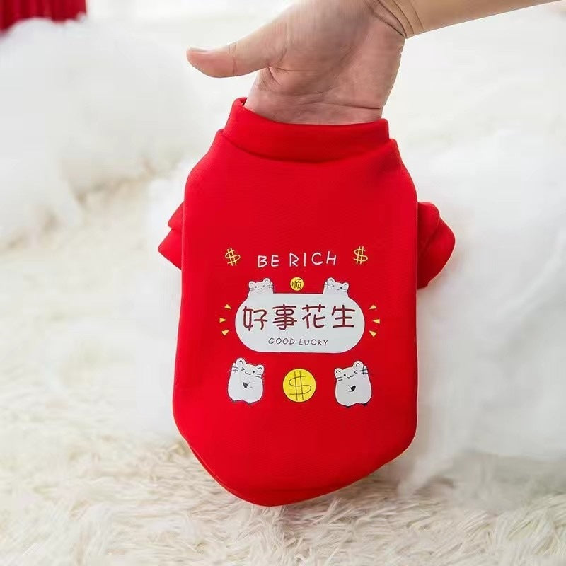 Handsome cat clothes autumn and winter clothes anti-hair loss and velvet warm kitten cloth blue cat kitten autumn and winter models