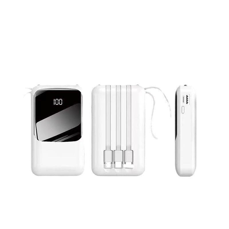 Comes with a three-wire 10,000mAh power bank, universal mobile phone, compact and portable mini outdoor mobile power wholesale