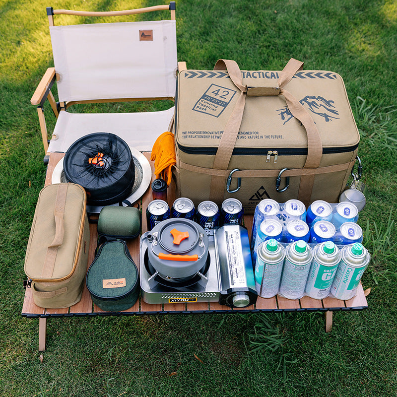 Outdoor folding storage box, picnic, camping equipment, storage box, tableware, kitchen utensils, field tactical storage bag, large capacity