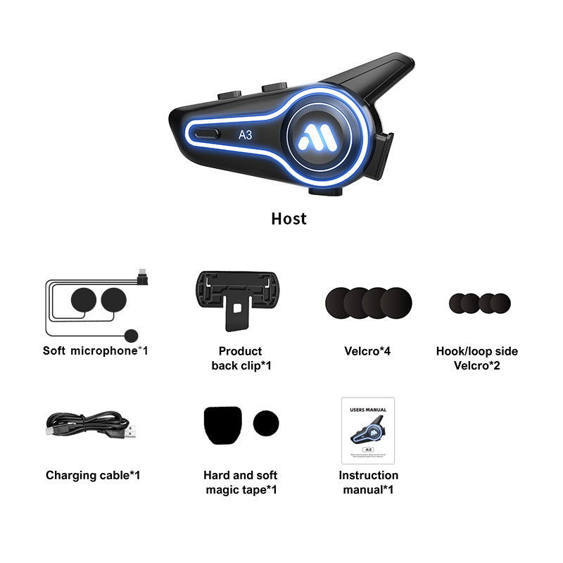 New A3 and A3PRO helmet bluetooth bluetooth headset motorcycle integrated locomotive waterproof takeaway headset