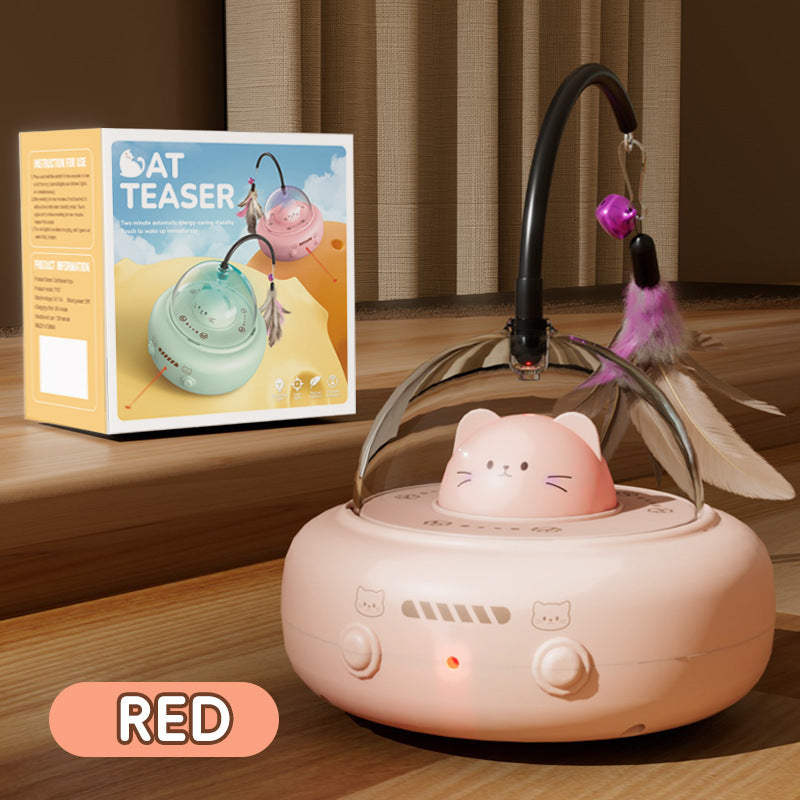 Intelligent automatic cat teasing artifact household lazy cat toy to relieve boredom and self-hi feather cat teasing stick cat toy