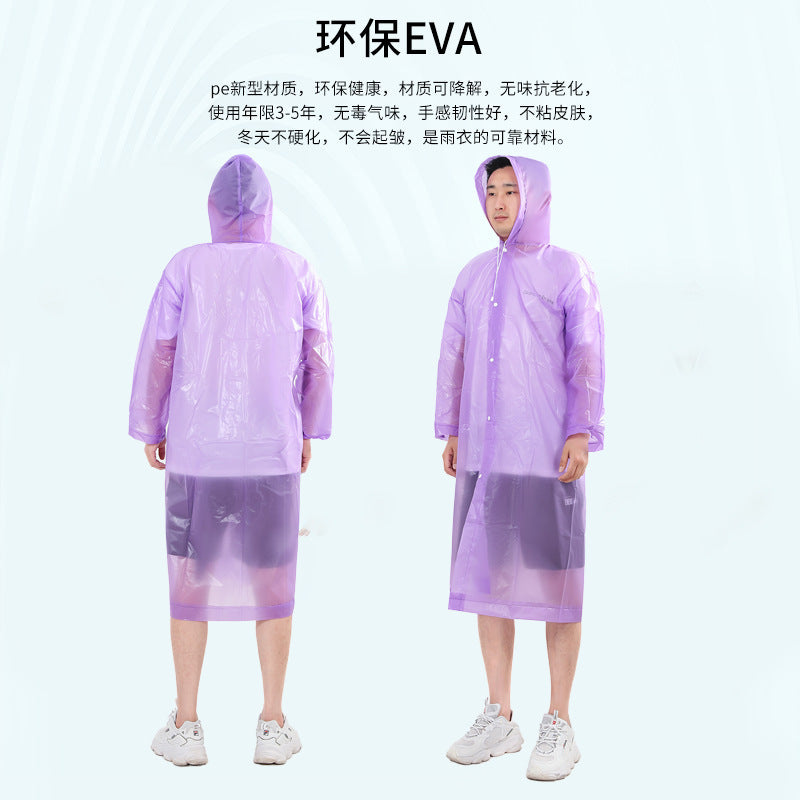 EVA fashionable and environmentally friendly lightweight raincoat manufacturer non-disposable thickened adult raincoat outdoor travel