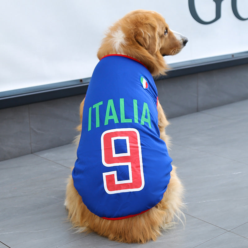 Dog Clothes World Cup Jerseys Thin Medium Large Dog Golden Retriever Teddy Bigbear Husky Samo Corgi Summer Clothing