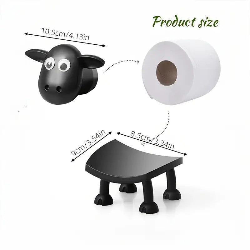 Cross-border cute sheep-shaped toilet paper holder, suitable for fashion home decoration, tissue box storage, bathroom accessories, decorative rack.