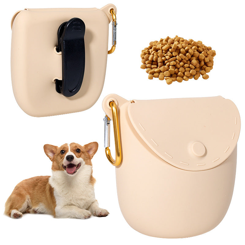 Cross-border pet snack bag, silicone dog food bag, portable dog training waist bag, dog snack bag, dog training supplies