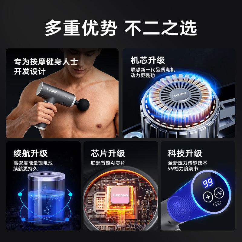 New mini fascia gun muscle massager boys and girls multi-functional neck membrane grab relaxation electric multi-head massage gun