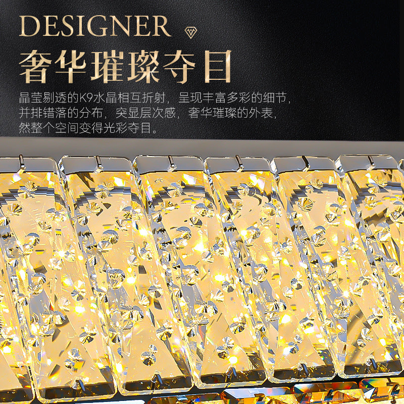 Crystal ceiling light full spectrum eye protection living room main light modern simple bedroom dining room whole house lighting package smart
