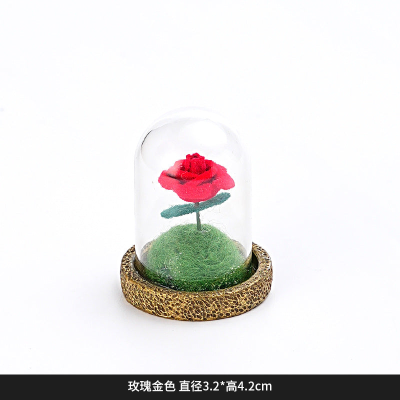Creative and cute handmade ornaments Car desktop Home decoration Resin handicrafts Prince take flower small ornaments