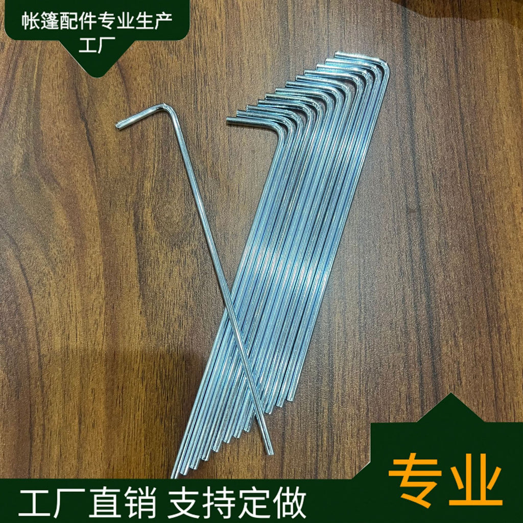 厂家批发零售7字型帐篷地钉露营地钉天幕地钉帐篷配件铁丝钉镀锌