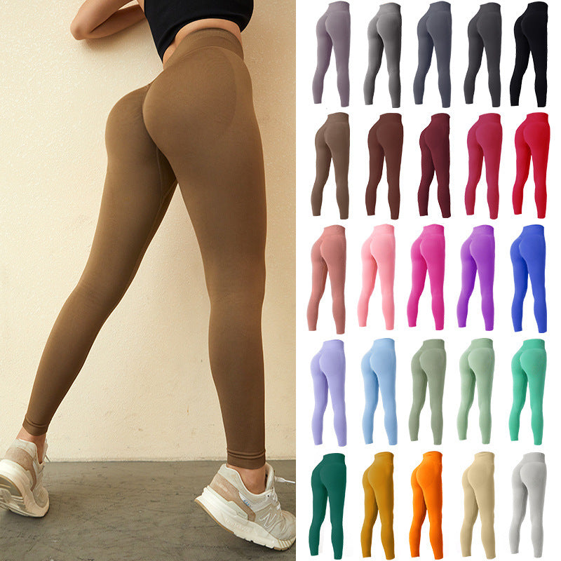 Wholesale autumn and winter peach hip yoga trousers sports cycling pants quick-drying yoga clothes high waist tight fitness pants