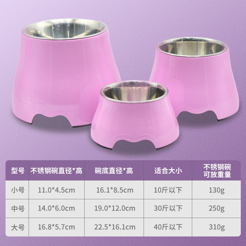 Dog bowl care, pet cervical spine anti-knock, food grade imitation porcelain, universal for cats and dogs, increased capacity, oblique mouth leak-proof