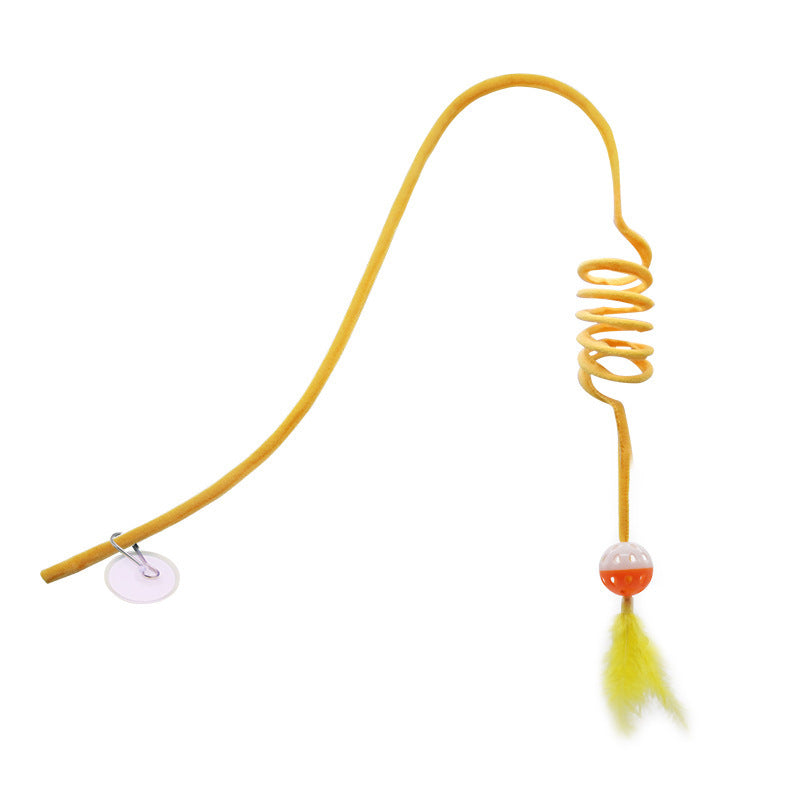 New hanging spring cat teaser stick hanging door cat toy cat teaser cat self-hi plush cat teaser rod cat toy wholesale