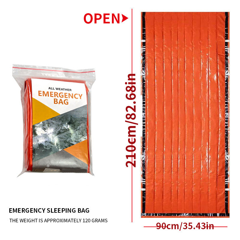 Cross-border outdoor first aid sleeping bag raincoat survival clothing emergency blanket warm and cold camping outdoor hiking equipment poncho