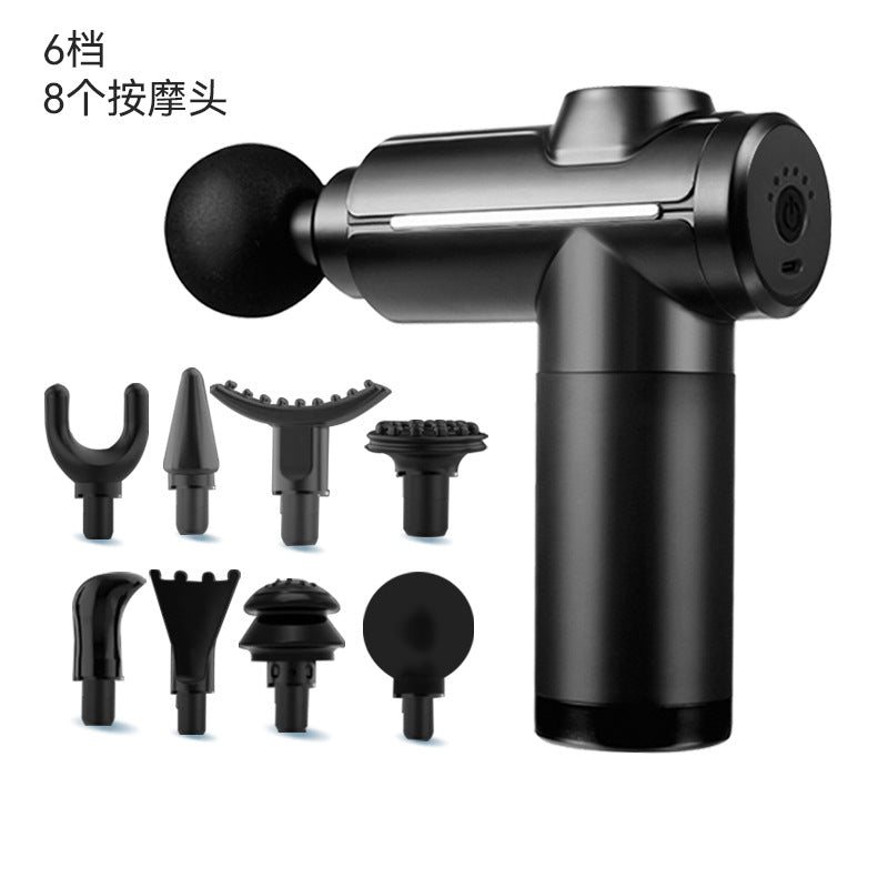 Cross-border fascia mini portable stretch multi-head muscle rechargeable massager household stretch high-frequency head fitness