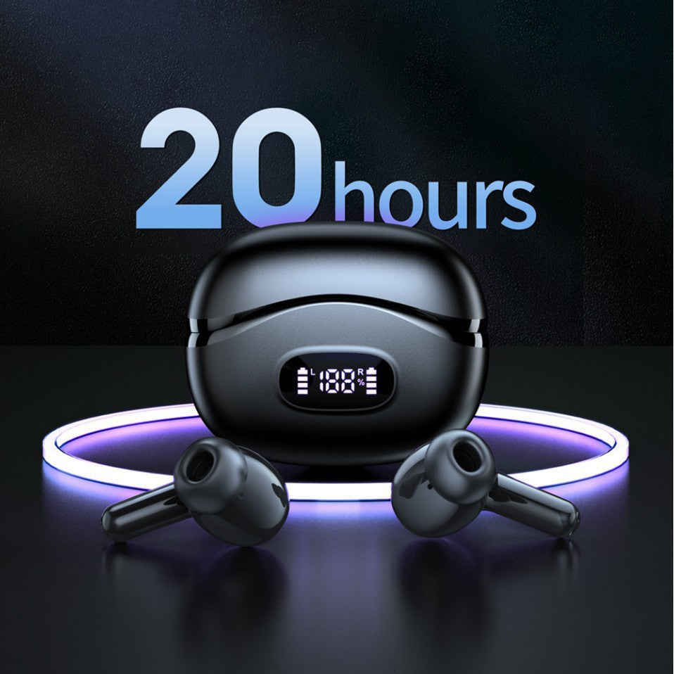 Customized cross-border factory private model new tws bluetooth headset, dual three-dimensional intelligent digital display noise reduction wireless in-ear type