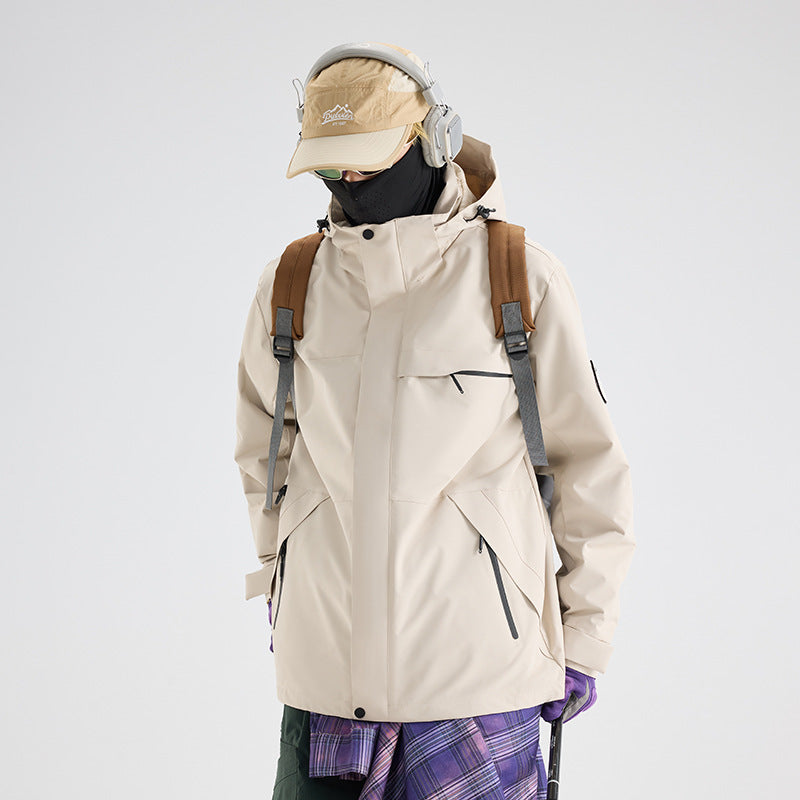 OOTD outdoor Luo Tuo, the same jacket, women's mountaineering suit, fleece liner, windproof and waterproof three-in-one jacket customization