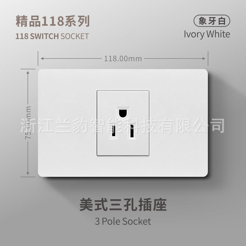 Thai American standard socket panel 118 type switch Italian American standard six-hole USB wall international multi-function three-hole Europe