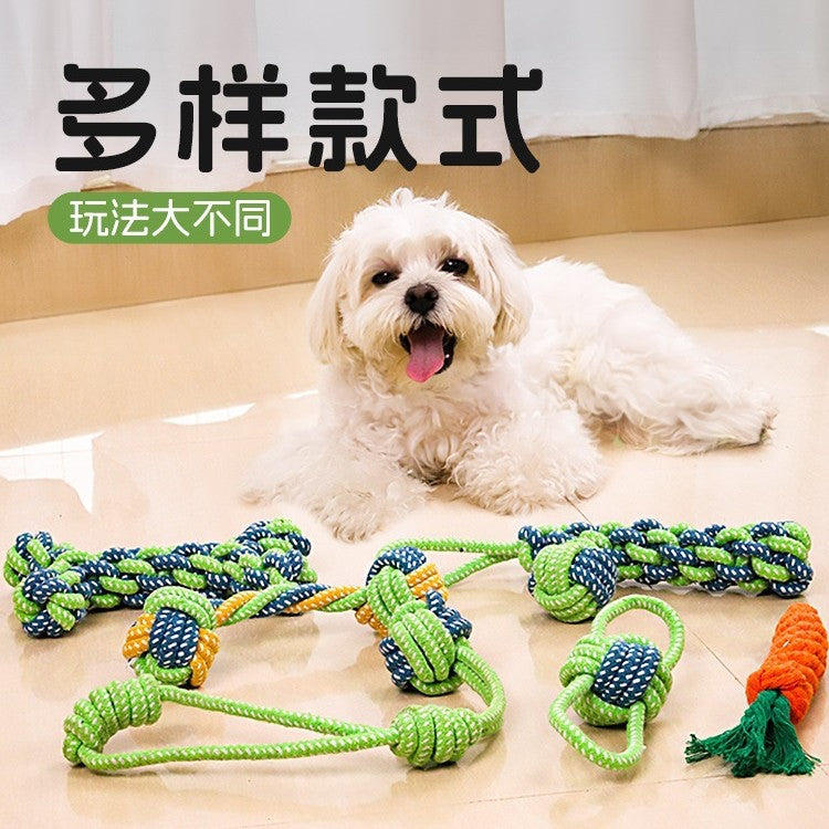 Dog Toys Grinding Teeth Bite-resistant Knot Slippers Small Medium Large Dog Teddy Golden Retriever Bigbear Pet Supplies