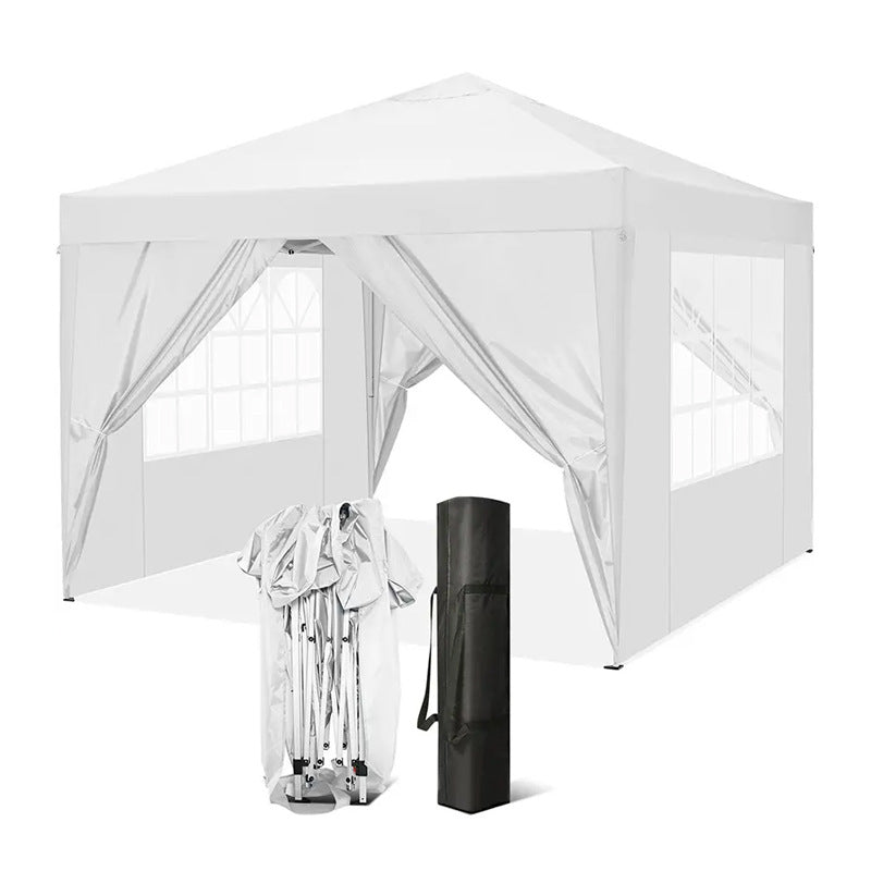 Cross-border foreign trade four-corner folding tent 12kg hollow frame outdoor activities sun protection rain awning with surrounding cloth