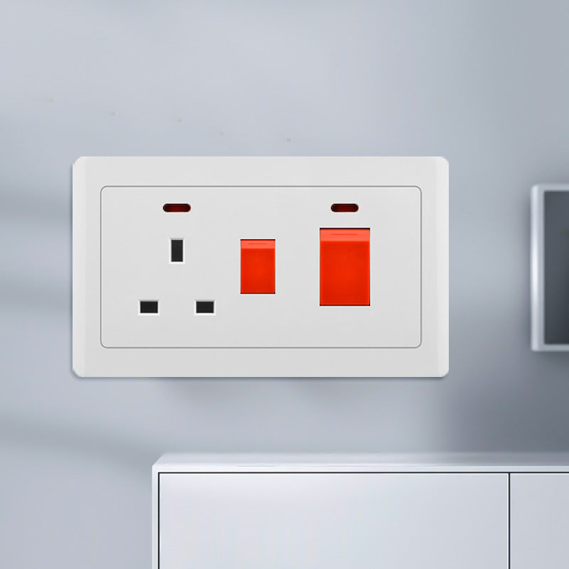 Manufacturer Wholesale Engineering Switch Socket Type 86 Wall Switch Panel Open Double Control Five Hole Sitting Plug Plug