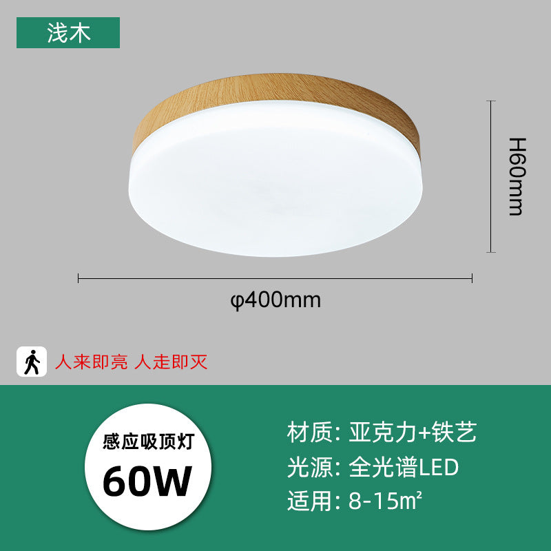 LED intelligent induction ceiling light round white human body induction light bedroom light balcony corridor light cross-border manufacturers