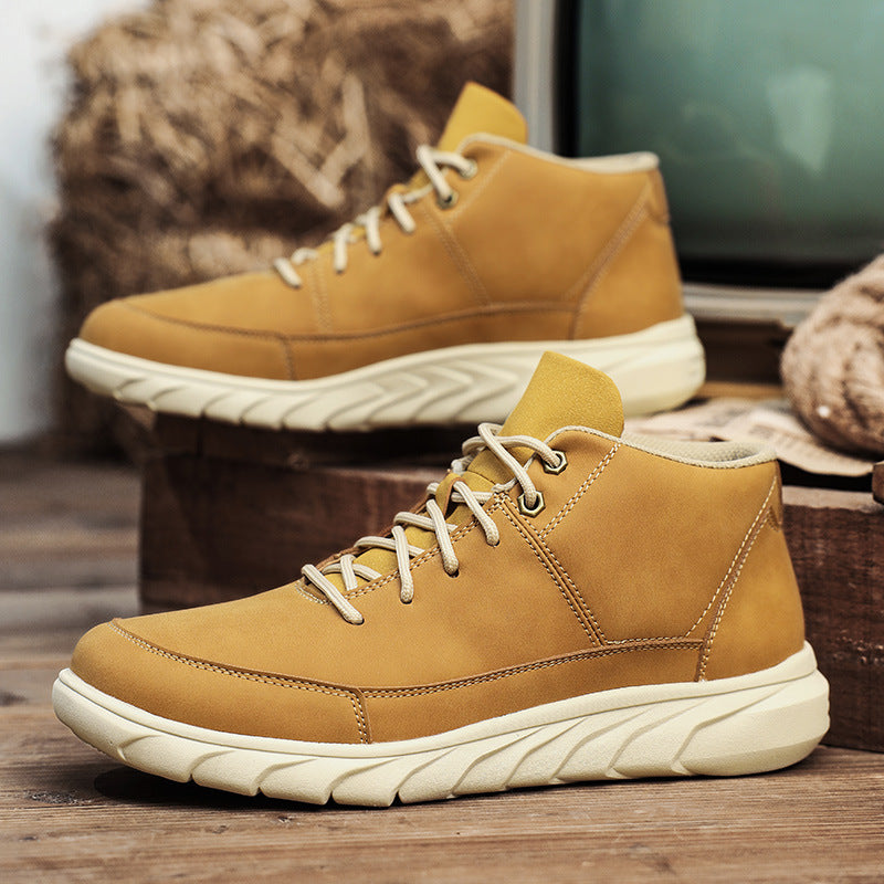 New foreign trade men's shoes retro sports big yellow boots shoes men's tooling shoes daily casual shoes outdoor hiking shoes