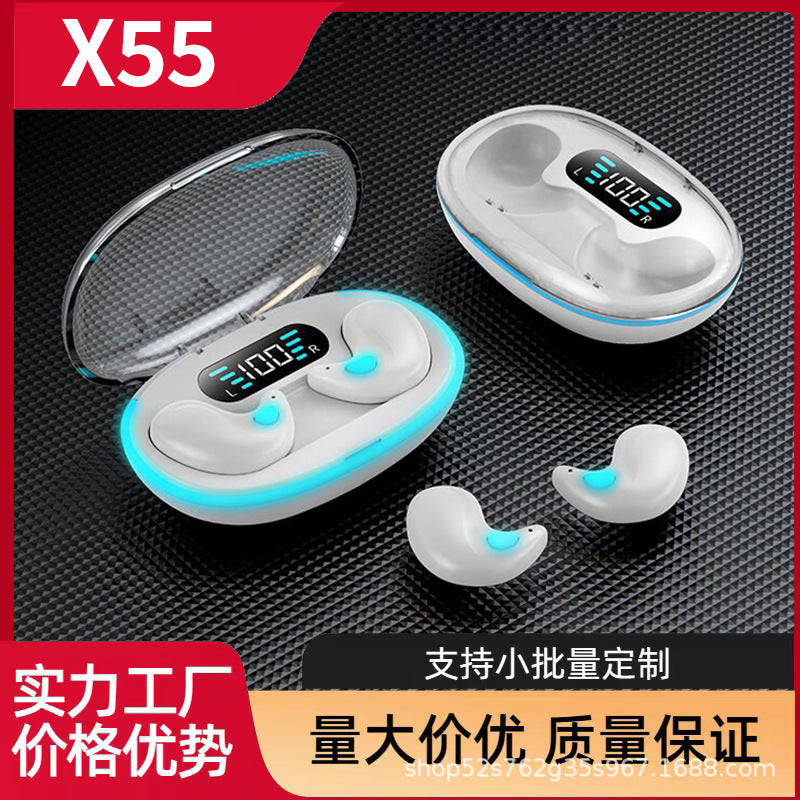 Cross-border explosion X55 sleep wireless bluetooth headset in-ear long battery life long wear pain invisible manufacturers wholesale