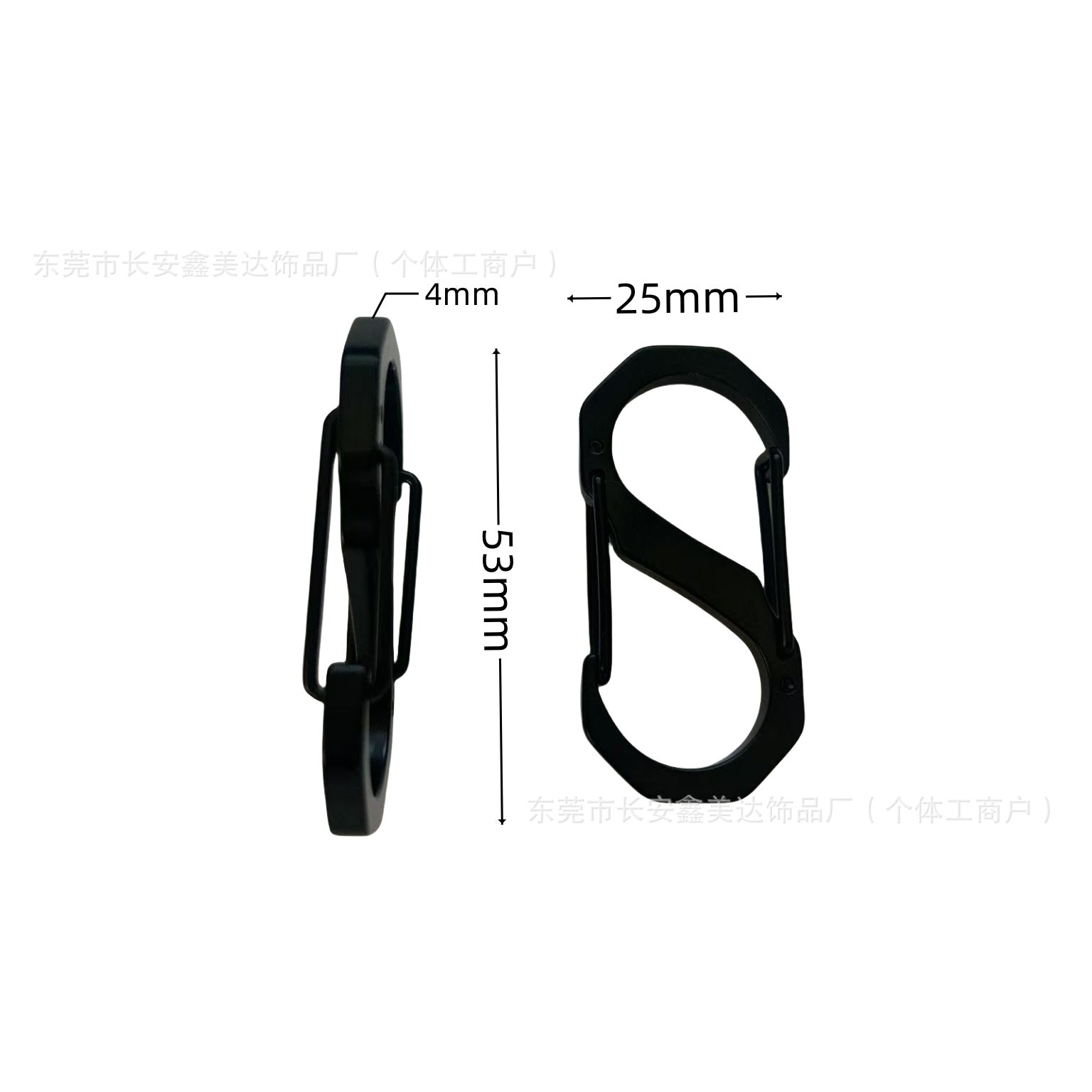 304 stainless steel mountaineering buckle S-shaped 8-shaped buckle multi-functional hook outdoor camping durable rust-proof quick-hanging keychain