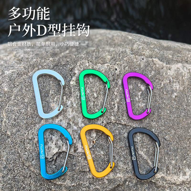 Large outdoor mountaineering buckle D-hook hiking keychain, camping backpack fast external water bottle, safety lock