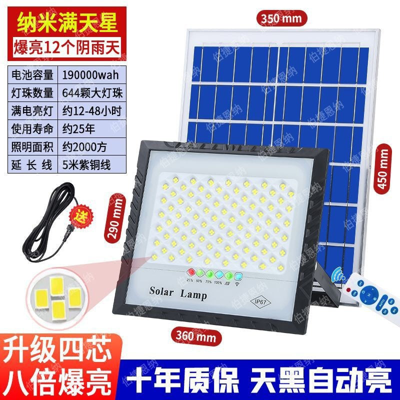 2024 new smart solar lighting, automatic light in the dark, indoor and outdoor solar garden floodlight
