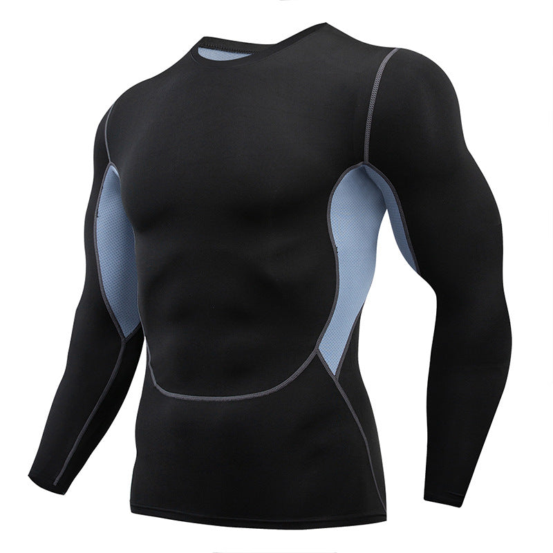 2025 new spot quick-drying breathable outdoor running sports compression tight fitness training printed long-sleeved top