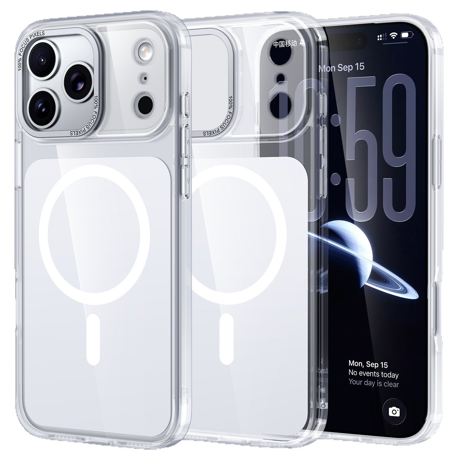 Applicable to iphone17promax mobile phone case official magnetic cloud mirror acrylic transparent anti-yellow apple 16pro